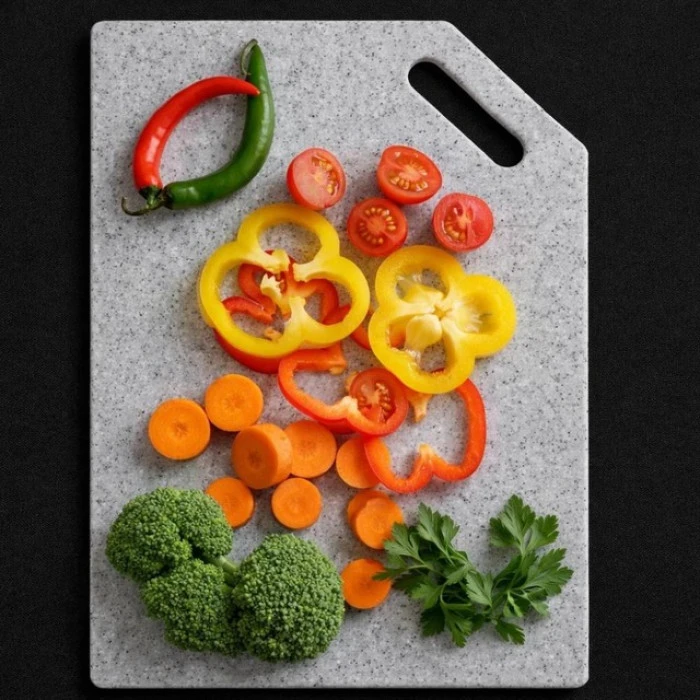 Набір кухонних дошок на підставці зі штучного каменю Bonro B-100 графітовий 2 шт