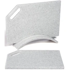 Набір кухонних дошок на підставці зі штучного каменю Bonro B-100 графітовий 2 шт