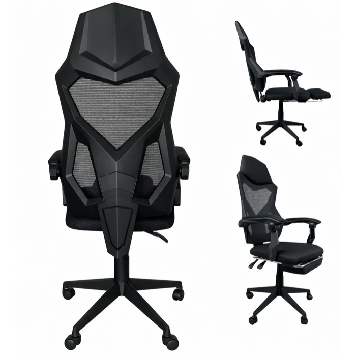 Компьютерное офисное кресло с подставкой для ног Bonro B-918 черное