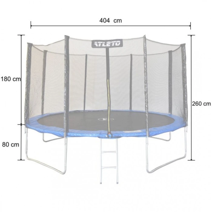 Батут детский с сеткой и стремянкой 404 см Atleto
