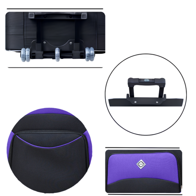 Чемодан Bonro Style набор 3 шт. черно-т. синяя