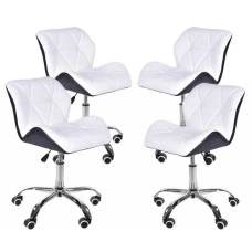 Кресло на колесах белое+черное комплект 4шт Bonro B-531