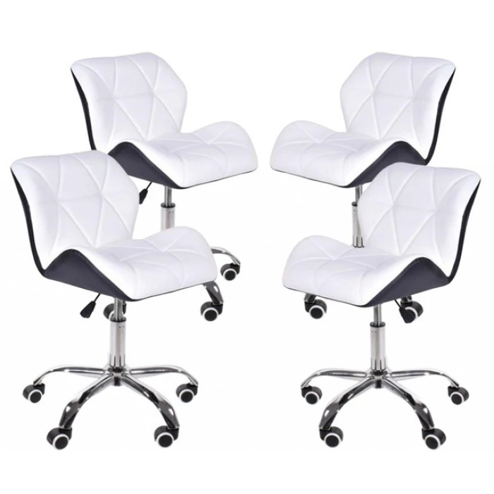 Кресло на колесах белое+черное комплект 4шт Bonro B-531