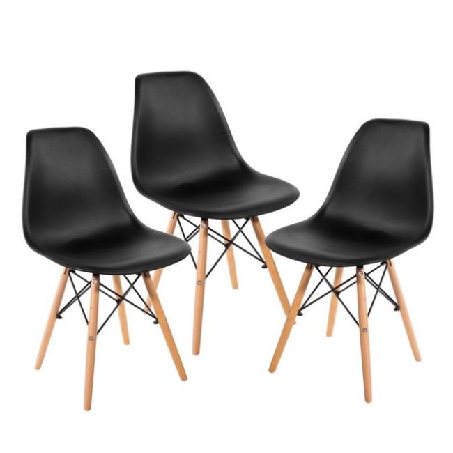 Кресло для кухни на ножках Bonro В-173 FULL KD черное (3 шт)