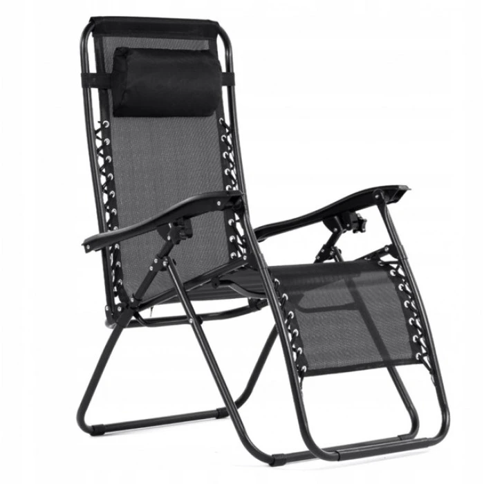 Шезлонг лежак 2 шт і столик набір Bonro SP-167A чорний