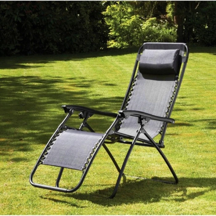 Шезлонг лежак 2 шт і столик набір Bonro SP-167A чорний