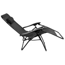Шезлонг лежак 2 шт і столик набір Bonro SP-167A чорний