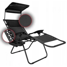 Шезлонги комплект 2шт Bonro SP-167A черный с крышкой