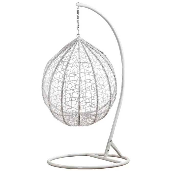 Подвесное кресло-качалка кокон Bonro 329 M (бело-серое)