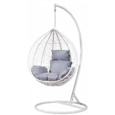 Подвесное кресло-качалка кокон Bonro 329 M (бело-серое)