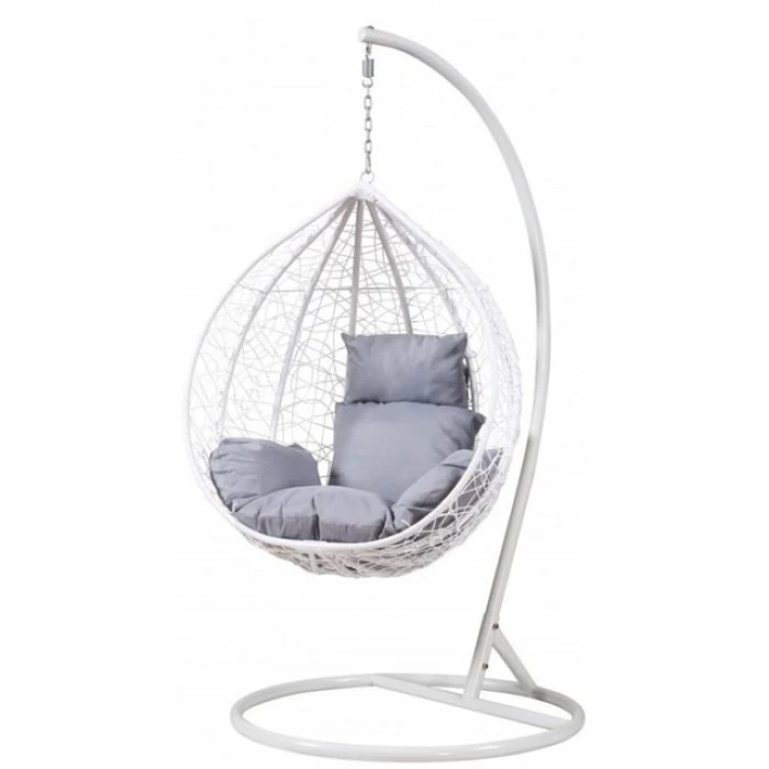 Подвесное кресло-качалка кокон Bonro 329 M (бело-серое)