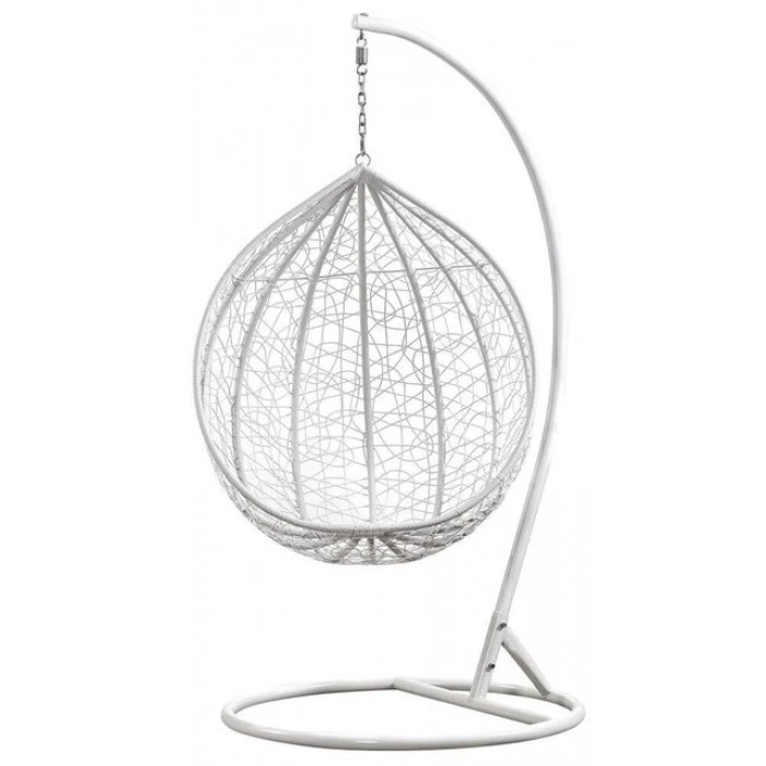 Подвесное кресло-качалка кокон Bonro 329 M (бело-серое)
