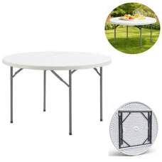 Стіл складаний коктейльний для банкетів і заходів, круглий, високий Bonro BS 120 см білий