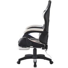 Геймерське крісло з підсвіткою масажем пультом Bonro B-144 біле