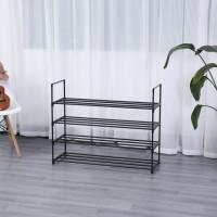 Полка для обуви 4-уровневая черная Bonro B37