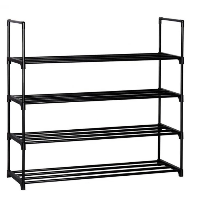 Полка для обуви 4-уровневая черная Bonro B37