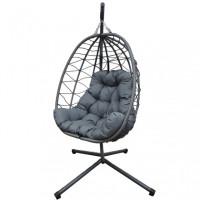 Подвесное кресло-качалка кокон Bonro B-015 черно-серое