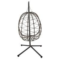 Подвесное кресло-качалка кокон Bonro B-015 черно-серое