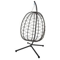 Подвесное кресло-качалка кокон Bonro B-015 черно-серое