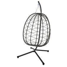 Підвісне крісло-гойдалка кокон Bonro B-015 чорно-сіре