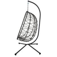 Подвесное кресло-качалка кокон Bonro B-015 черно-серое
