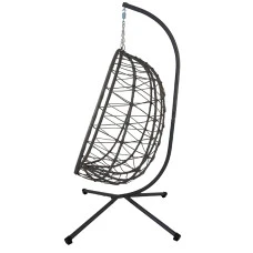 Підвісне крісло-гойдалка кокон Bonro B-015 чорно-сіре