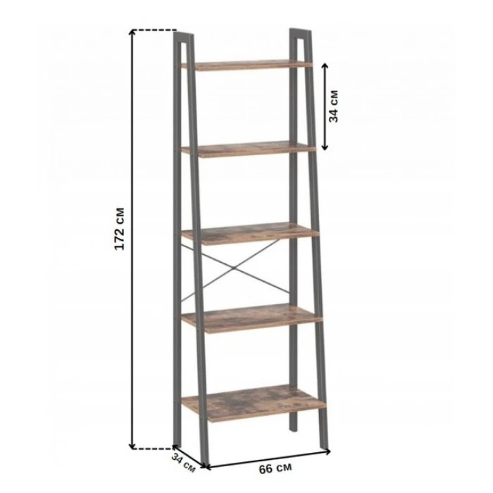 Стеллаж этажерка металлическая лофт 66 см Bonro BN-112