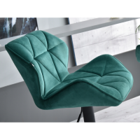 Барний стілець зі спинкою Bonro B-087 велюр зелене з чорною основою