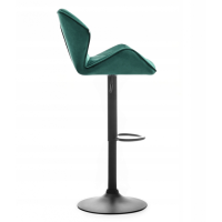 Барний стілець зі спинкою Bonro B-087 велюр зелене з чорною основою