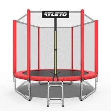 Батут дитячий з сіткою та драбинкою 183 см Atleto червоний