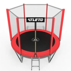 Батут дитячий з сіткою та драбинкою 183 см Atleto червоний