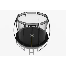 Батут Atleto 404 см з внутрішньою сіткою та драбинкою чорний