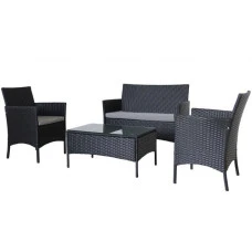 Набір садових меблів 4-місні Bonro B-6210-4 чорно-сірий