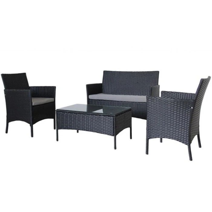 Набір садових меблів 4-місні Bonro B-6210-4 чорно-сірий