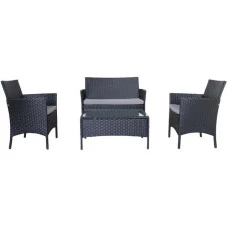 Набір садових меблів 4-місні Bonro B-6210-4 чорно-сірий