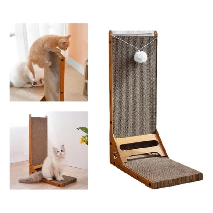 Кігтеточка кутова дряпка для кішок Bonro B-38 коричнева