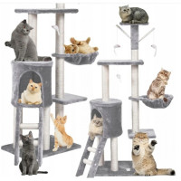 Игровой комплекс-дряпалка для кошек 138 см Bonro B-40 серый