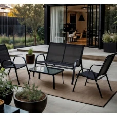 Комплект садових меблів 4-місні Bonro B-5063 чорний
