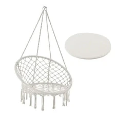 Кресло подвесное бразилийское качели гамак Bonro B-092-2 бежевый 120 кг + подушка