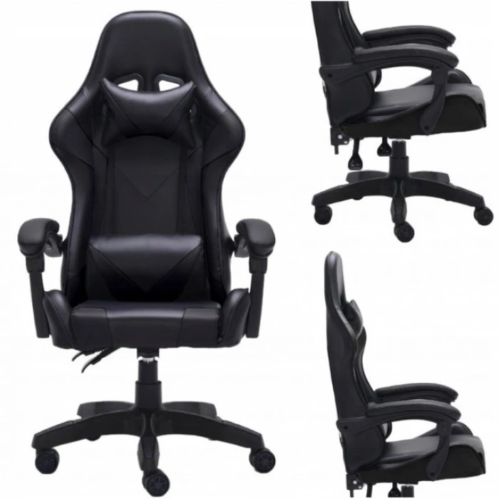 Геймерское эргономичное кресло с подушкой Bonro BN-086 черное