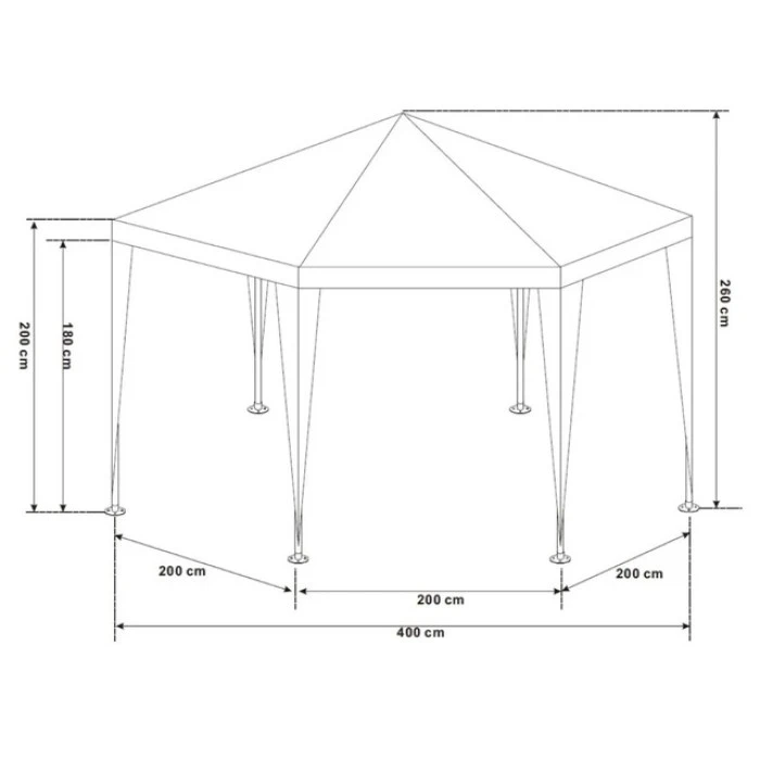 Садовий павільйон альтанка намет 6 стінок Bonro B-9007 синій