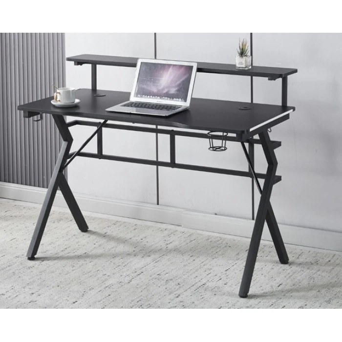 Игровой игровой компьютерный стол 18 мм Bonro B-08 черный RGB LED