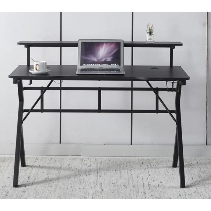 Игровой игровой компьютерный стол 18 мм Bonro B-08 черный RGB LED