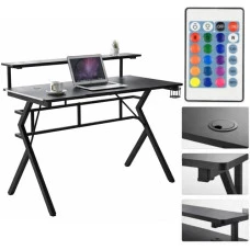 Игровой игровой компьютерный стол 18 мм Bonro B-08 черный RGB LED