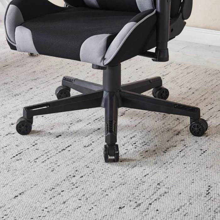 Крісло геймерське з тканини Bonro B-142 чорно-сіре + 2 подушки