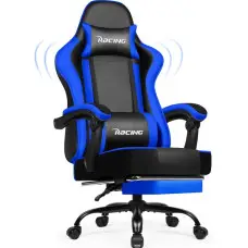 Кресло офисное с подставкой для ног Bonro Racing B-059 синее