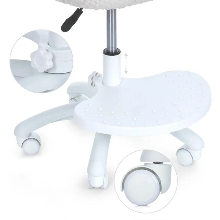 Стул компьютерный детский Bonro B-956 бело-серый