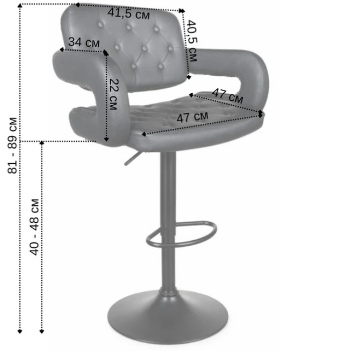 Барный стул со спинкой Bonro B-064 черный с черным основанием