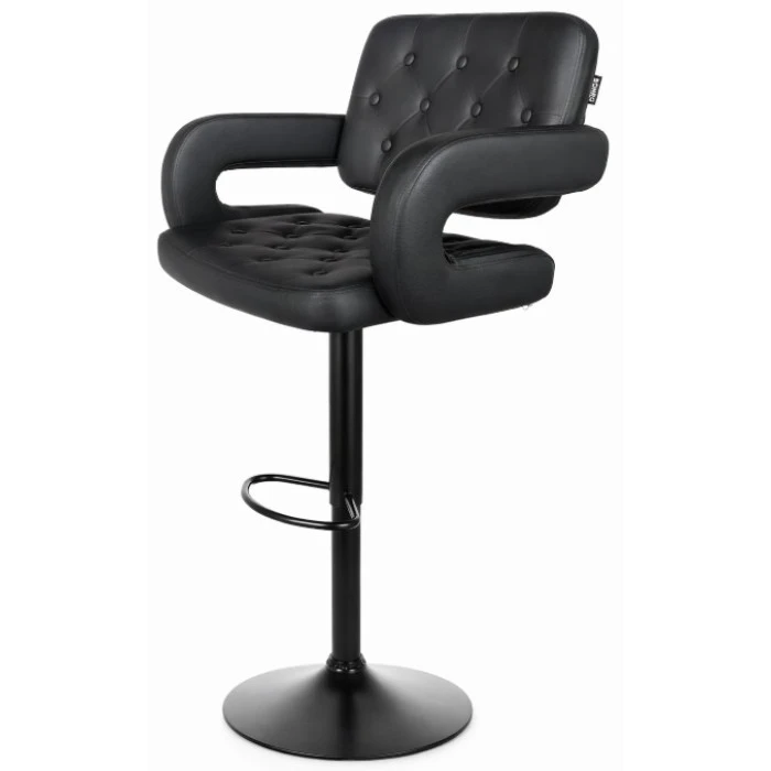 Барный стул со спинкой Bonro B-064 черный с черным основанием
