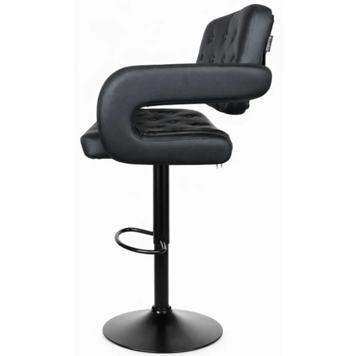 Барный стул со спинкой Bonro B-064 черный с черным основанием